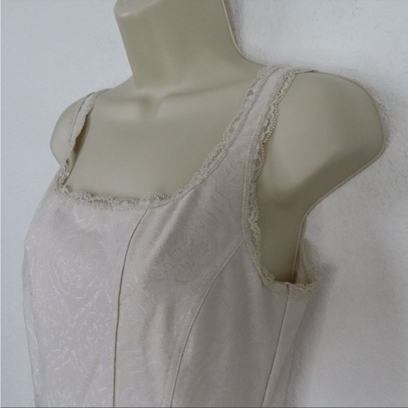 White House Black Market WHBM Small Brocade Scroll Lace Trim Tank Top Shirt Chic - Picture 3 of 6